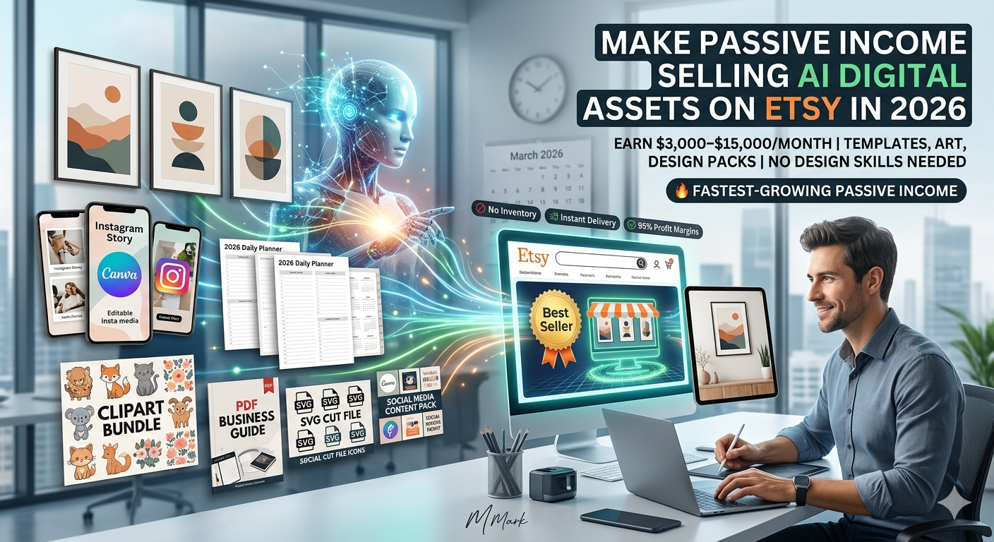 How to Make Passive Income Selling AI Digital Assets on Etsy in 2026: Templates, Art & Design Packs