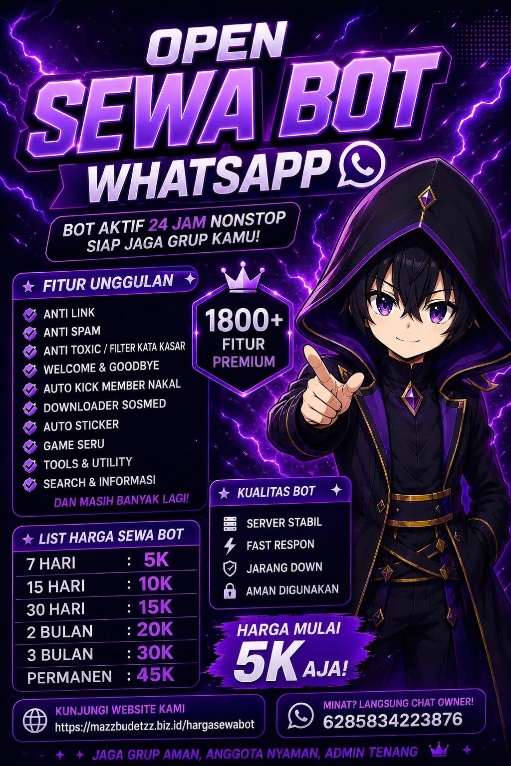 Ilustrasi bot WhatsApp MazzBudetzz