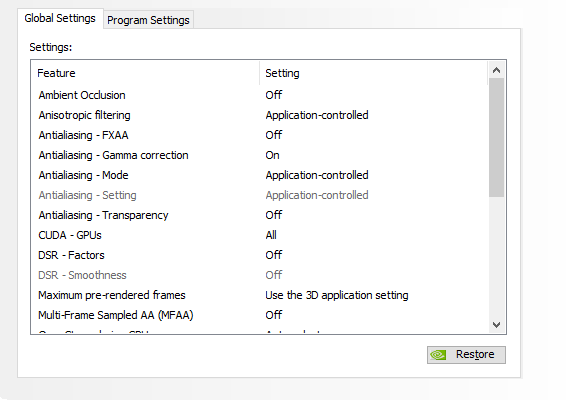 Feature setting. Maximum pre-rendered frames. Control Panel NVIDIA Global 3d settings. Гамма-коррекция и FXAA. За что отвечает параметр antialiasing.